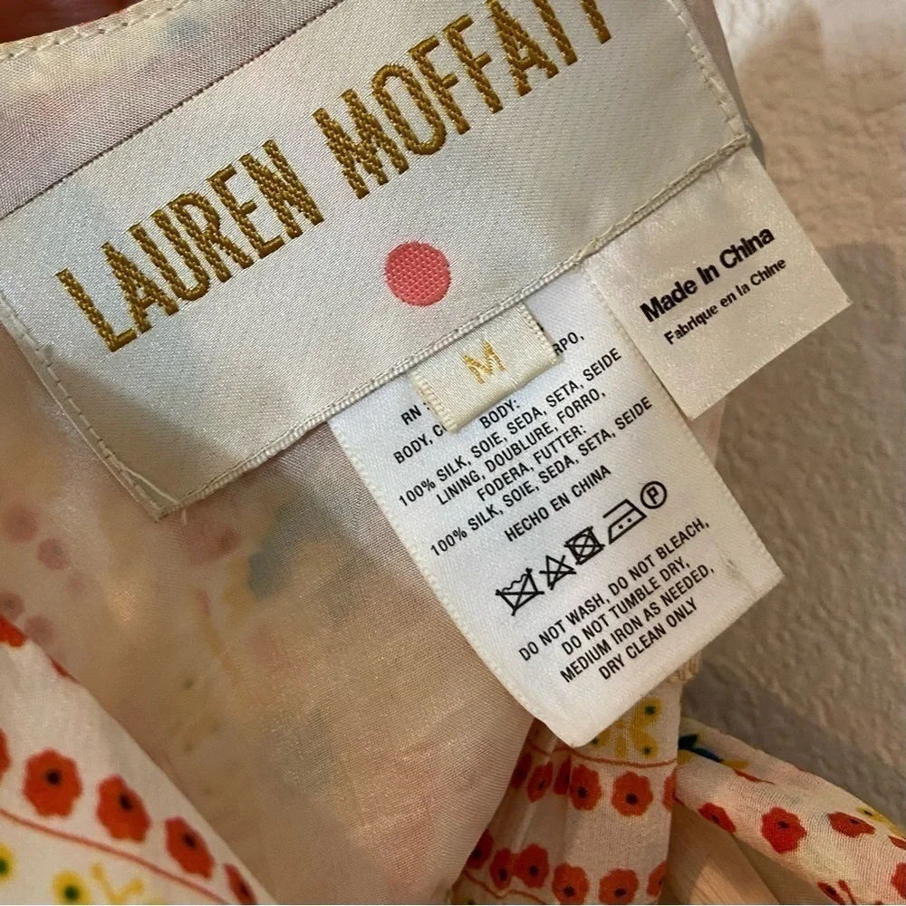 Lauren Moffatt Silk Floral Peplum Top